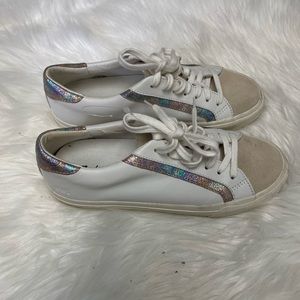 | Madewell | metallic line sneakers. Size 7.5.